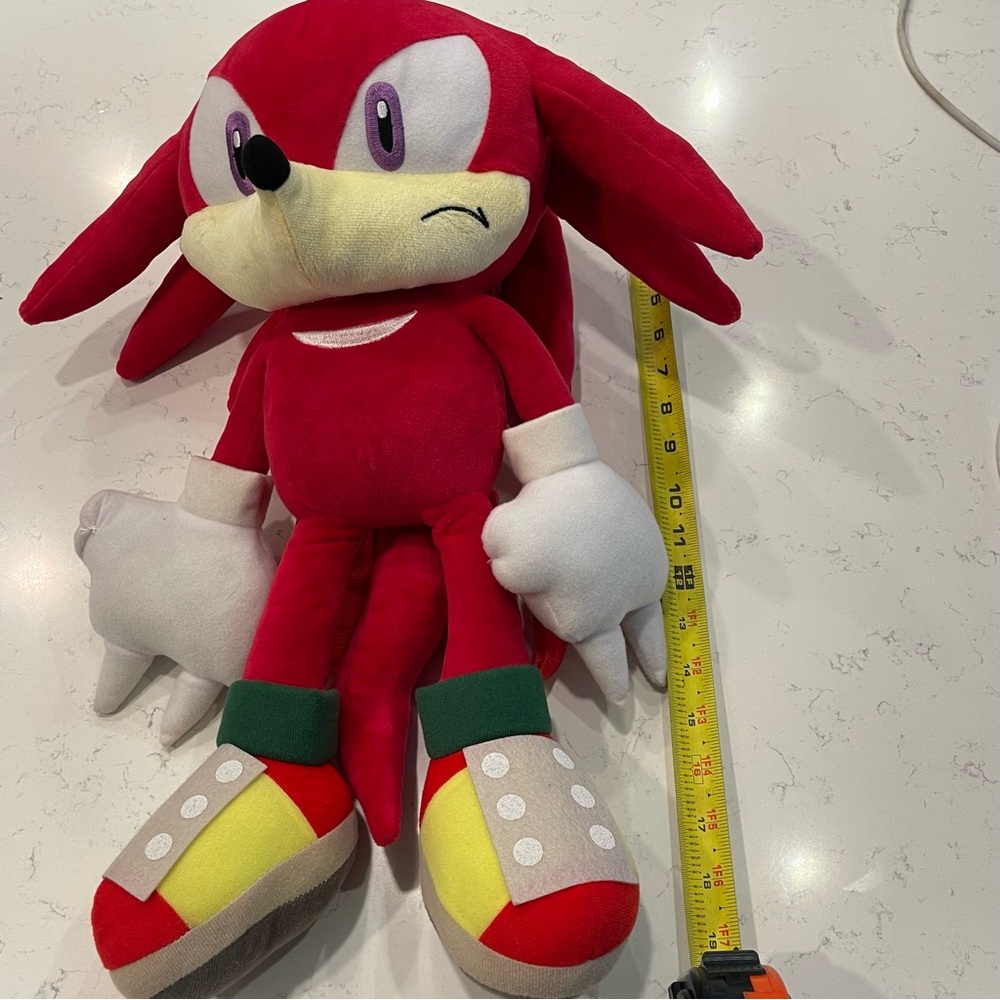 Jumbo Sonic the Hedgehog Knuckles Plush Figure Stuffed Backpack Toy Official
